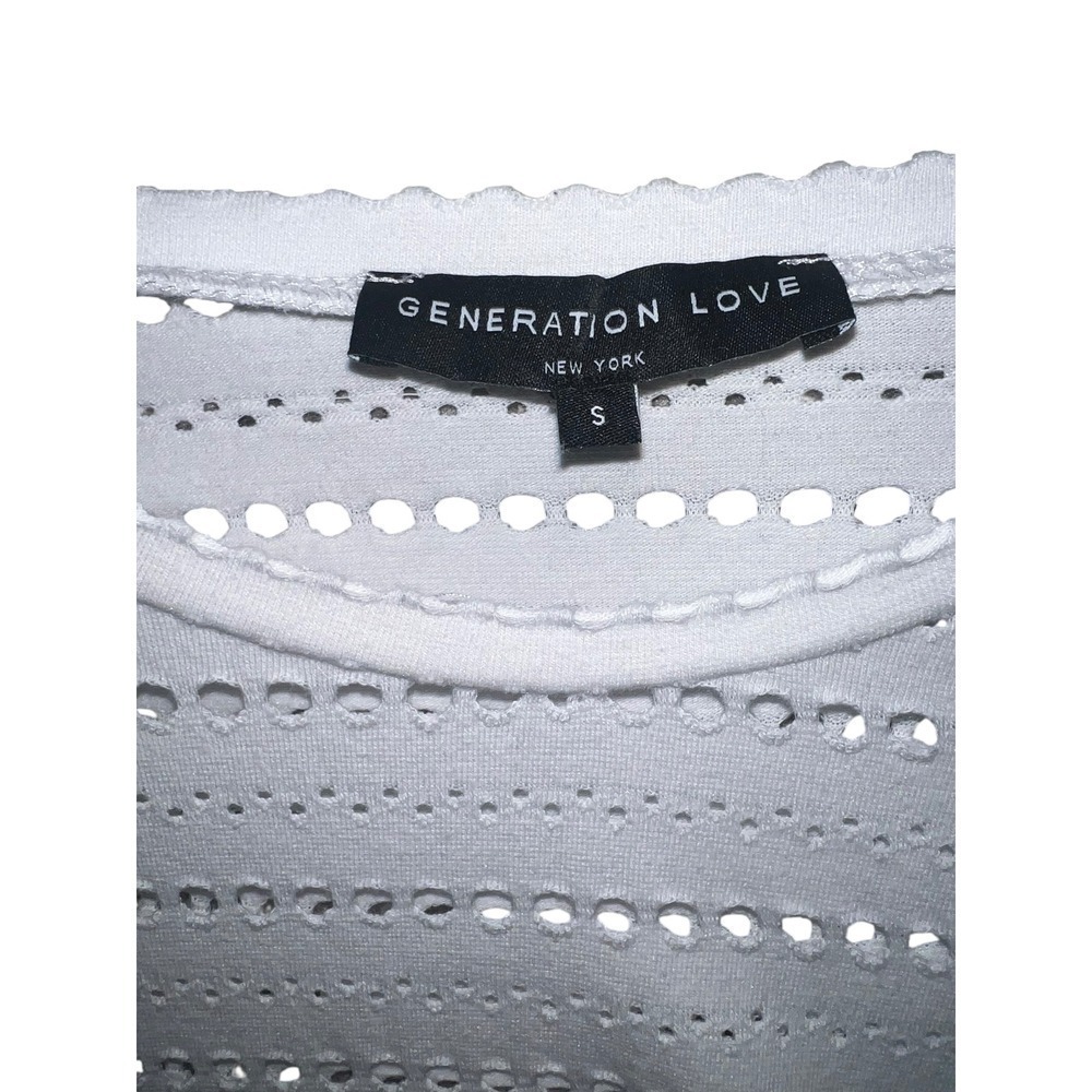 Generation love white half sleeve sz s coastal round collar - Picture 2 of 7